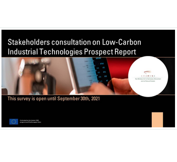 Veřejná konzultace “Low-Carbon Industrial Technologies Prospect Report”